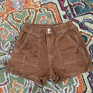 No Boundaries Brown Cargo Shorts Relaxed Fit